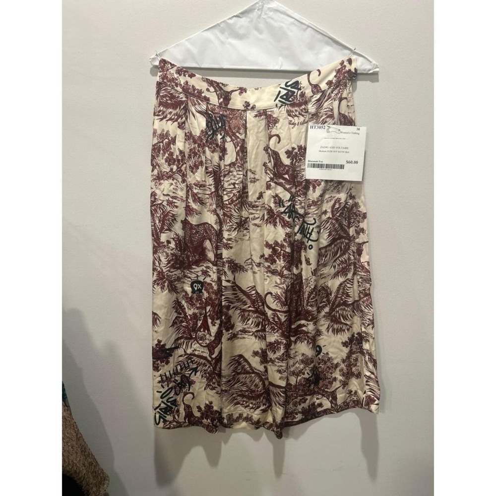 ZADIG AND VOLTAIRE Judy Joy Satin Skirt 38 Medium